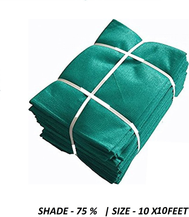 Duronet Shade Net (75-80%)Gardening Sun Blockage 10X10 Feet Perfect for Indoor & Outdoor Portable Green House(Green)