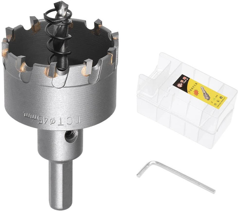 uptodatetools 45mm Carbide Hole Cutter, TCT Hole Saws for 2mm Stainless Steel Sheet Metal