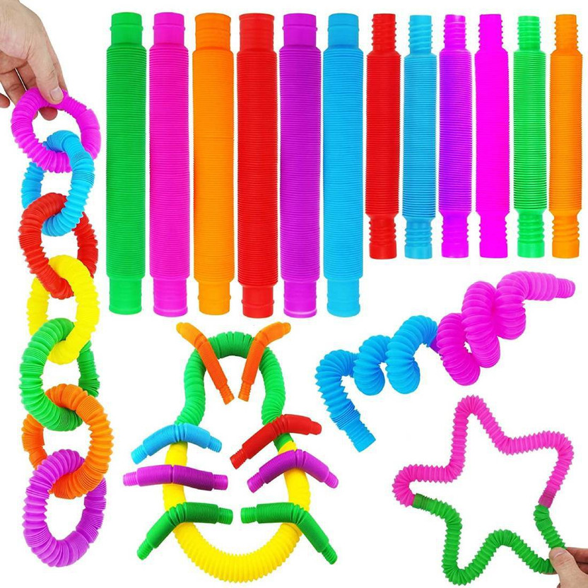 Critom Pop Tubes Sensory Toys (Pack of 6) (Multi Color) Pop Tubes Gag Toy(Multicolor)