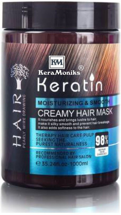 Keramoniks PROFESSIONAL Keratin Cream Hair Mask, Moisturizing & Smoothing for Dry Damaged(1000 g)