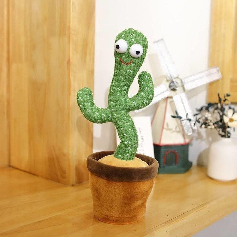 LIBRA Cactus Toy,Mimicking Repeats What You Say and Sing Electronic Plush Educational Repeating Talking Toys Gift for Boy Girl Kids(Green)