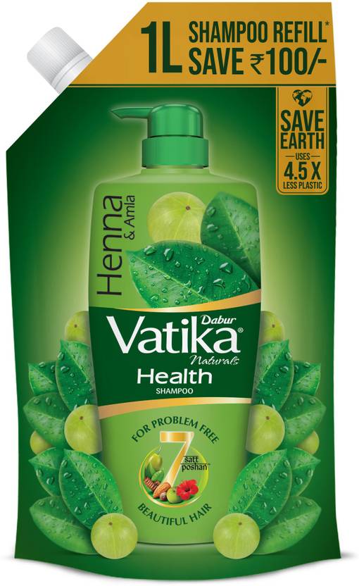 DABUR VATIKA Health Shampoo Refill Pouch With 7 natural ingredients