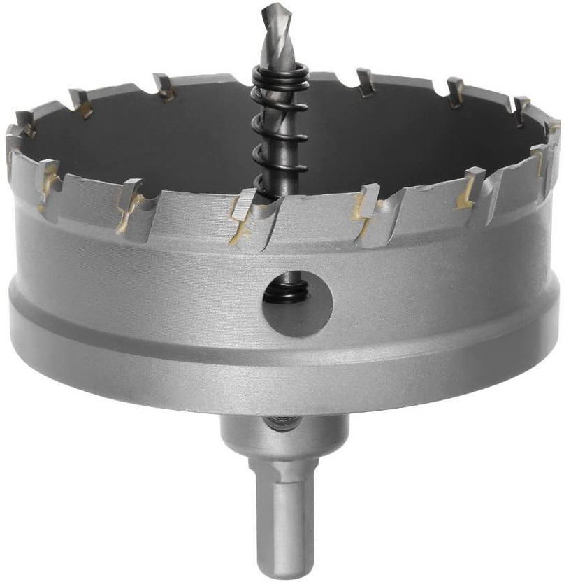 uptodateprouducts 90mm Carbide Hole Cutter, TCT Hole Saws for Stainless Steel Sheet Metal, with Limit Step
