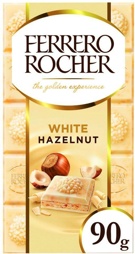 FERRERO ROCHER WHITE CHOCOLATE HAZELNUT IMPORTED MADE IN UK Bars(90 g)