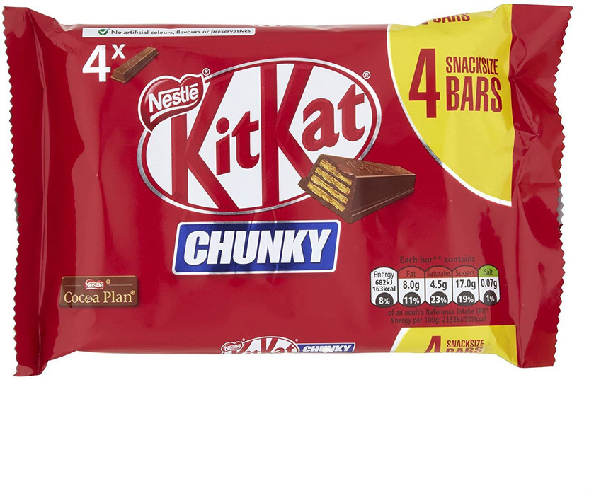 NESTLE KITKAT CHUNKY MILK CHOCOLATE IMPORTED 4 Bar(128 g)