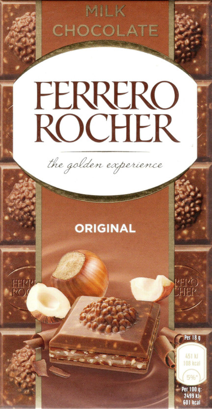 FERRERO ROCHER MILK CHOCOLATE HAZELNUT IMPORTED MADE IN UK Bars(90 g)