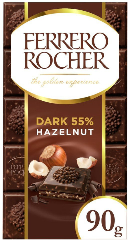FERRERO ROCHER DARK HAZELNUT IMPORTED MADE IN UK Bars(90 g)