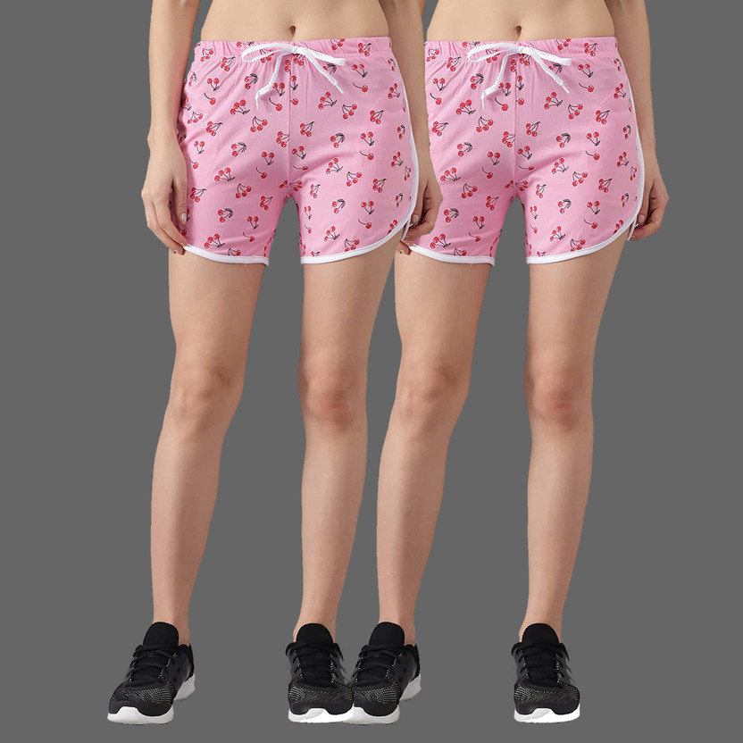Printed Women Pink Dolphin Shorts 