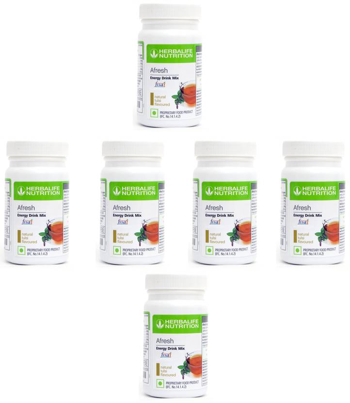 HERBALIFE Afresh Energy Drink Tulsi Flavor For Weight Loss 6 PIECES