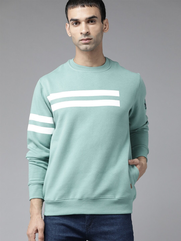 Sleeve Striped Men Sweatshirt 