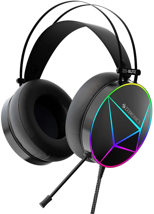 ZEBRONICS Zeb-Blitz Dolby Atmos Premium Headphone, 7.1 Surround Sound,RGB, 2.4Mtr USB Wired Gaming(Black, On the Ear)