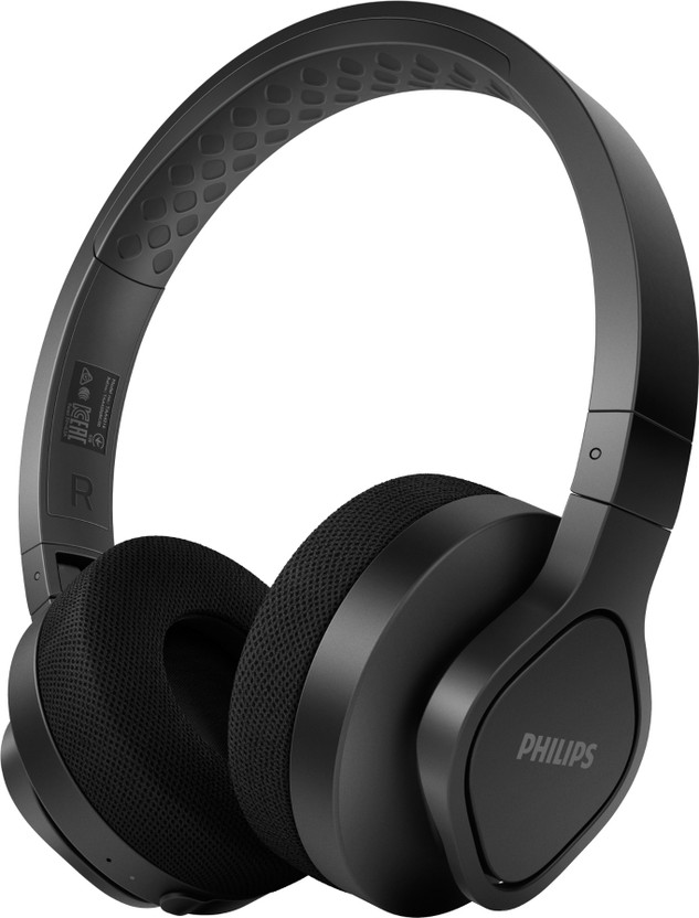 PHILIPS TAA4216BK/00Headphones, 35H Play Time, 40mm Dynamic Drivers, IP55 Proof Bluetooth(Black, On the Ear)