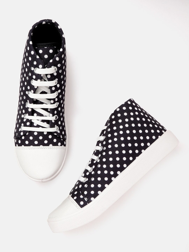black and white polka dot tennis shoes