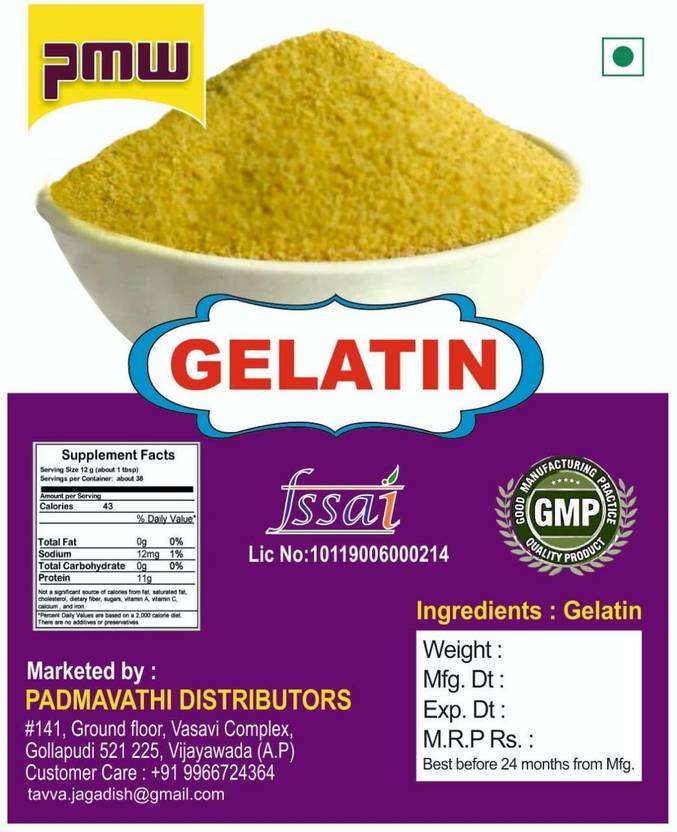 PMW Gelatin 100 G Gelatine Powder Fine Crystals Unflavoured 100
