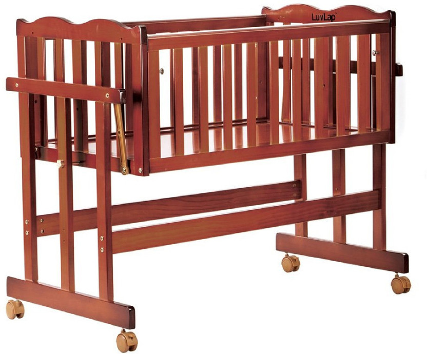LuvLap C-30 Baby Wooden Cot, baby cradle & Crib, with Mosquito Net (without Mattress) Cot(Cherry Red)