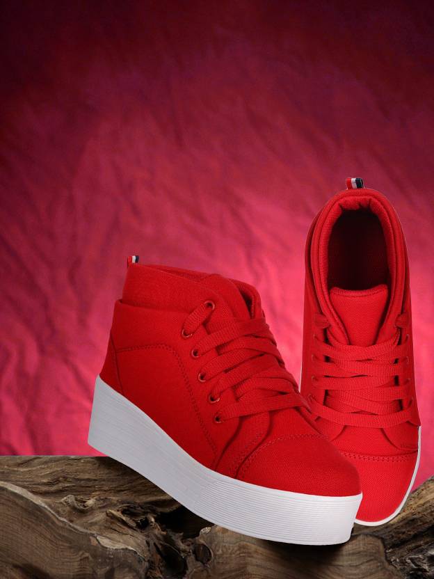 Longwalk Girls Canvas Heel Sneakers For Women - Buy Red Color Longwalk  Girls Canvas Heel Sneakers For Women Online at Best Price - Shop Online for  Footwears in India 