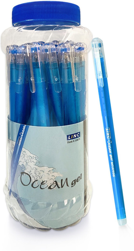 Linc Ocean Gel Pen | Tip 0.5mm| Blue Ink Gel Pen(Pack of 25, Ink Color - Blue)
