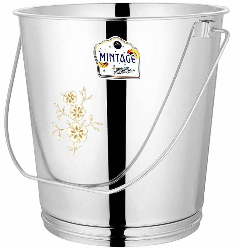 Stainless Steel Laser Bucket/ Balti /Drum 9 L Steel Bucket Price in