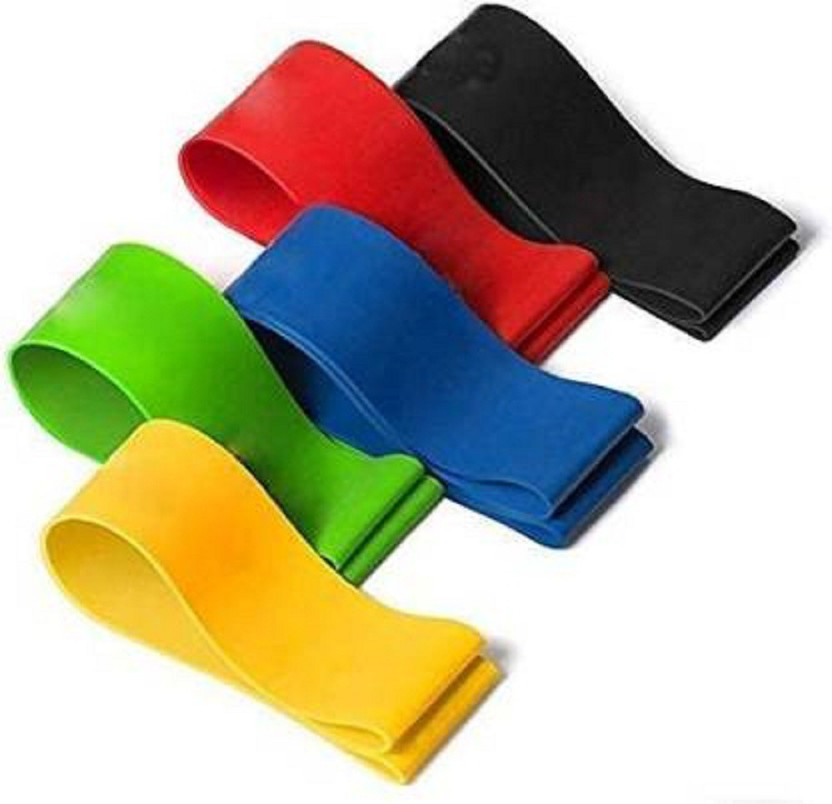 MODERNEHUB Set of 5 Bands for Physical Therapy, Stretching, Home Fitness, Yoga Resistance Resistance Tube(Multicolor)