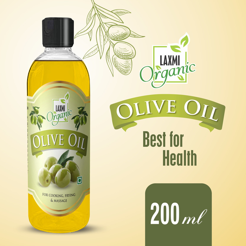 LAXMI ORGANIC OLIVE OIL Jaitun tail Edible food cooking oil 200 ml virgin extra light Olive Oil Plastic Bottle(200 ml)