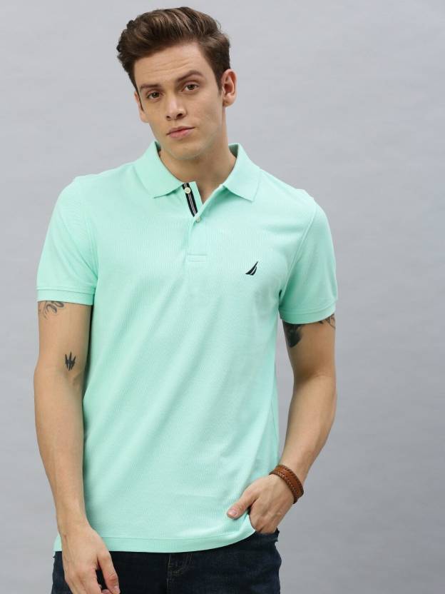 NAUTICA Solid Men Polo Neck Green T-Shirt - Buy NAUTICA Solid Men Polo Neck  Green T-Shirt Online at Best Prices in India | Flipkart.com