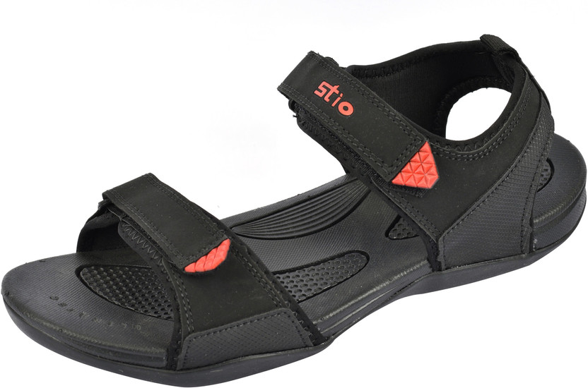 STIO Men Black, Red Sandals - Buy STIO 