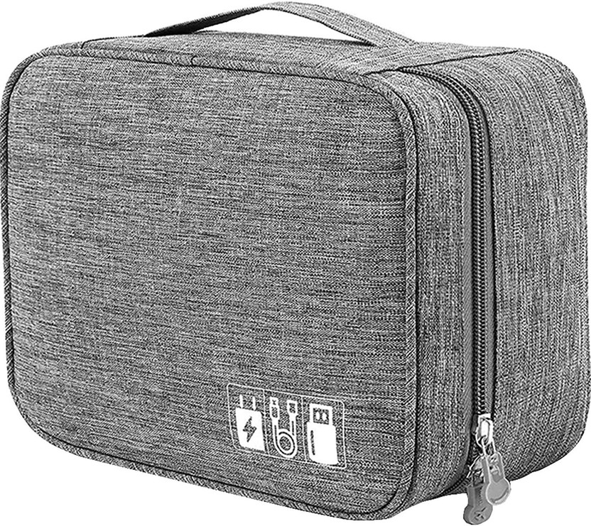 POTVALOR Unisex Profession Shaving Dopp Kit Cosmetic Organizer Beauty Vanity Make Up Pouch(Grey)