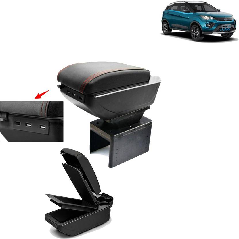 Rhtdm Car Armrest with 7 USB Charging Ports Built in Cup Holder Ashtray