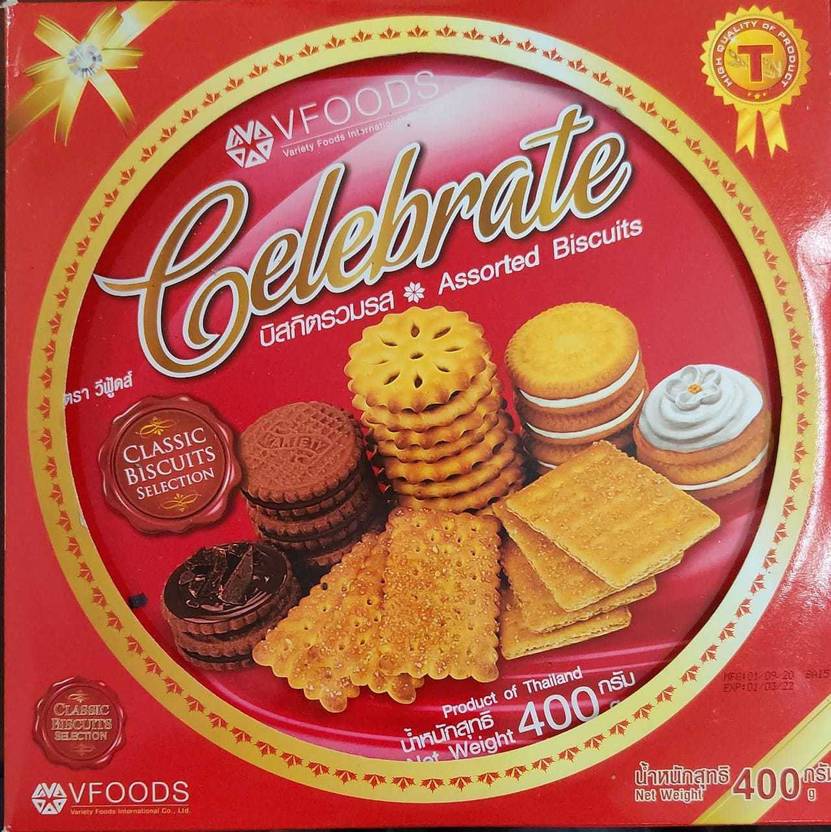 VFOODS Celebrate Assorted Biscuits Imported 400gms Cookies Price in