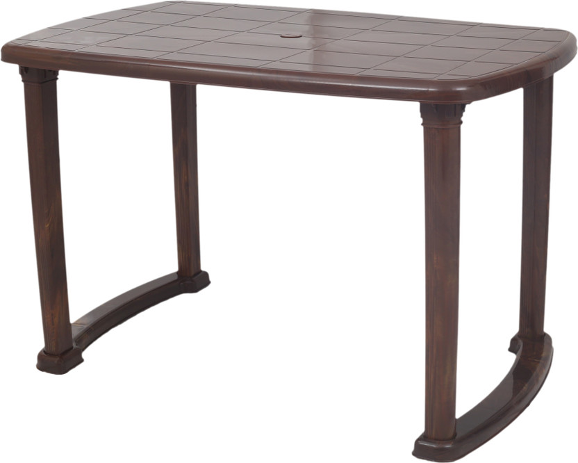 Supreme Furniture Restaurant and Cafeteria Silver Teak Wood Plastic Outdoor Table(Finish Color - Teakwood, DIY(Do-It-Yourself))