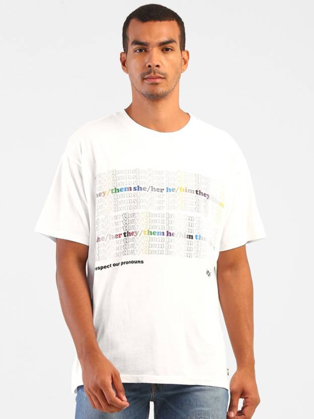 LEVI'S Printed Men Round Neck White T-Shirt - Buy LEVI'S Printed Men Round  Neck White T-Shirt Online at Best Prices in India 