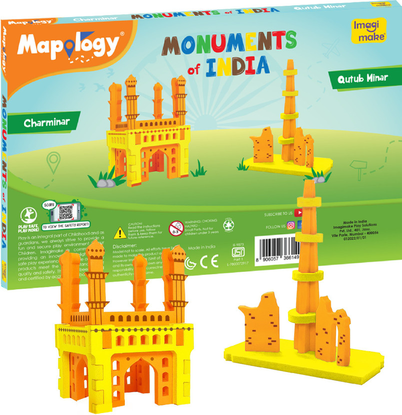 Imagimake Monuments of India - Charminar & Qutab Minar - For kids Above 5 Years(Multicolor)
