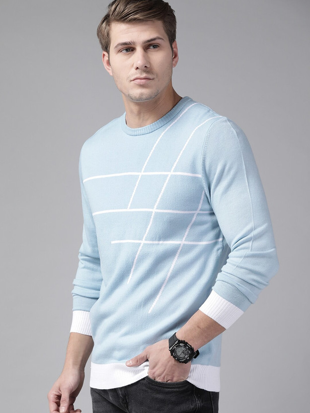 Roadster Striped Round Neck Casual Men 