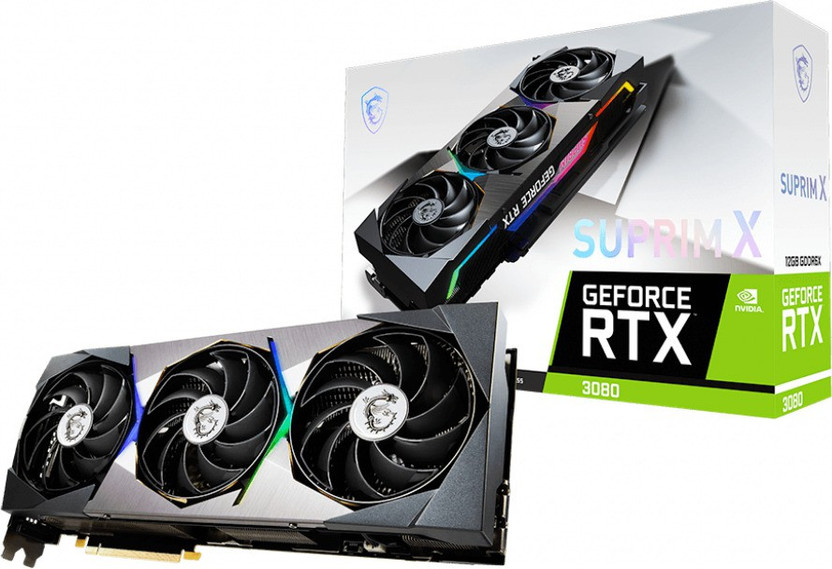 MSI GeForce RTX 3080 SUPRIM X 12G LHR GDDR6X 12 GB NVIDIA Chipset 384 bit 1905 MHz Graphics Card(Black)