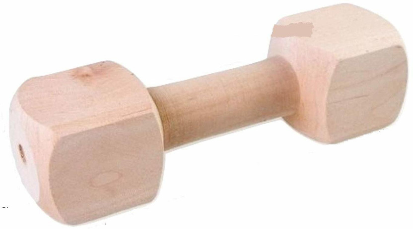DogTrust Wooden Teether Dumbbell Shaped Dog Toy, Large Wooden Chew Toy For Dog