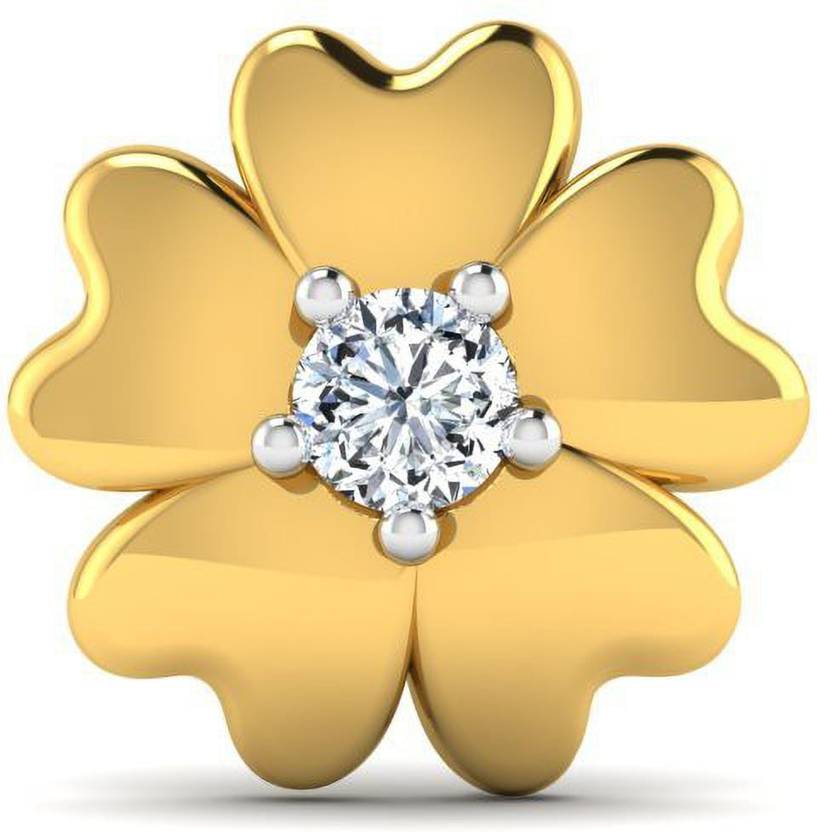 LORDS JEWELS Simple Love Diamond Nose Pin Stud BIS Hallmarked 18kt