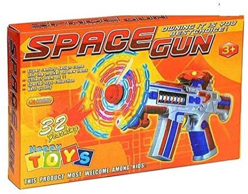 KNAFS Space Gun Toy with LED Matrix Flashing Rotating Blades Guns