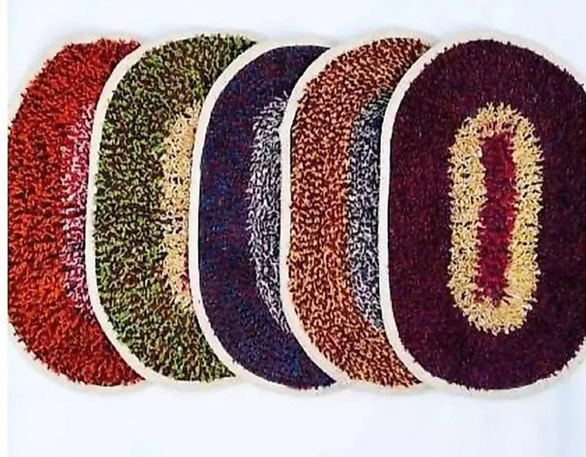 ASB Cotton Door Mat(Multicolor, Pack of 5, Medium)