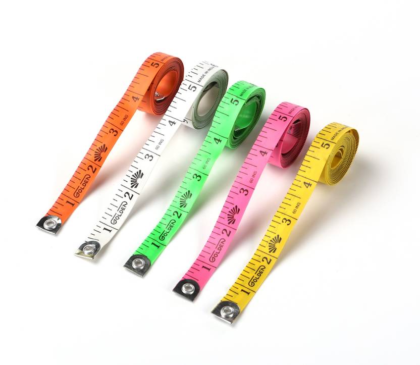 Golden PVC Fibreglass Measurement Tapes For Cloth Cutting, Home
