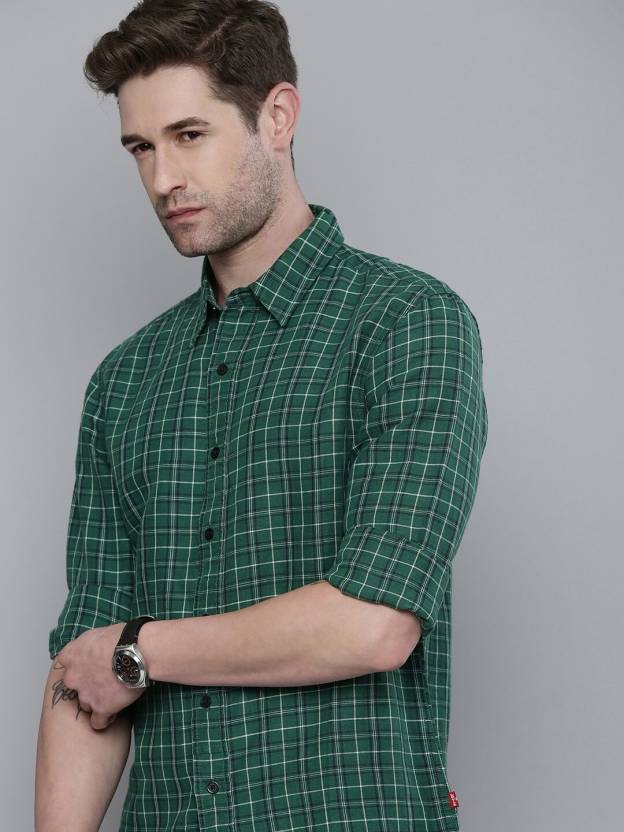LEVI'S Men Checkered Casual Green Shirt - Buy LEVI'S Men Checkered Casual Green  Shirt Online at Best Prices in India 