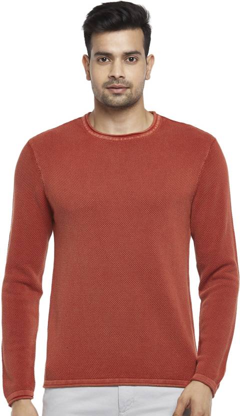 Byford by Pantaloons Solid Round Neck Casual Men Orange Sweater - Buy  Byford by Pantaloons Solid Round Neck Casual Men Orange Sweater Online at  Best Prices in India 