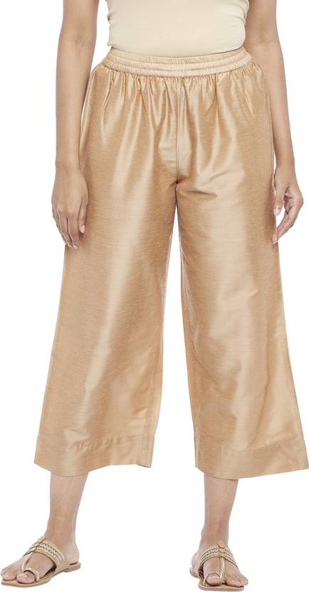 Rangmanch by Pantaloons Regular Fit Women Gold Trousers - Buy ...
