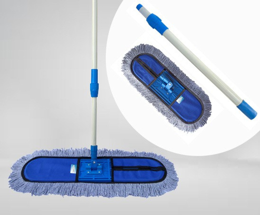 Livronic 18 Inch wet and dry mop for floor cleaning with 4 feet long handle (Set of 1) Wet & Dry Mop(Blue)