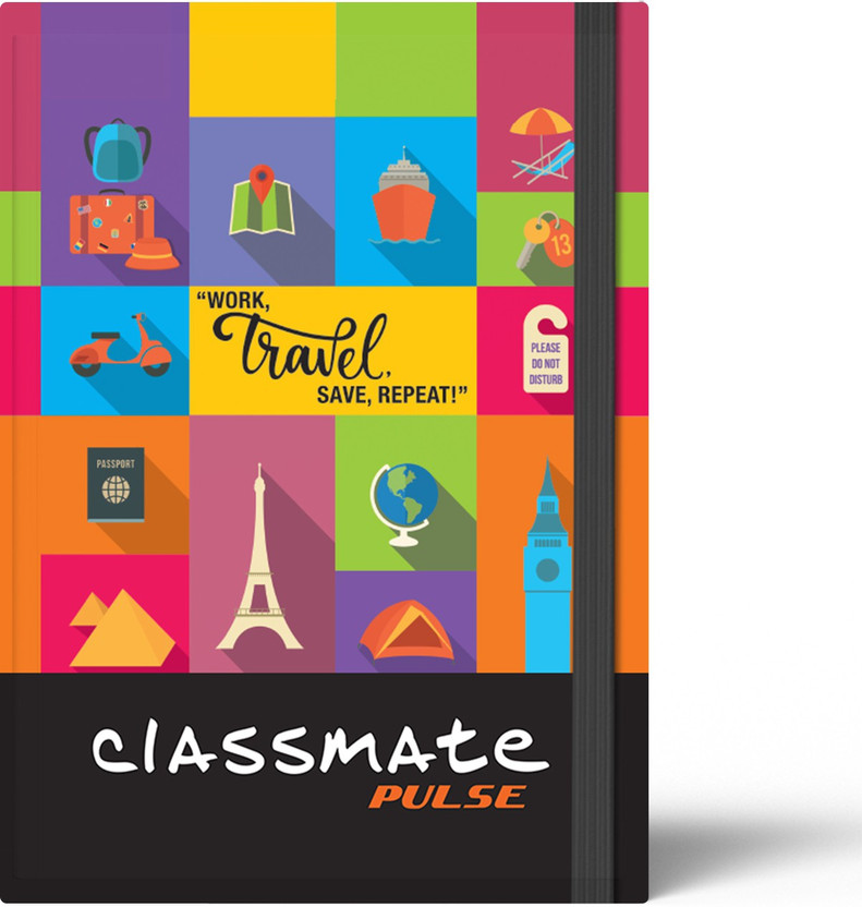 Classmate Pulse Flexi Planner Hard Cover 80 GSM: A5 Journal Unruled 176 Pages(Multicolor)