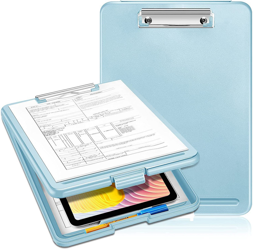 oddpod A4 Clip Pad with Storage and Document Storage(Set of 1, Light Blue)