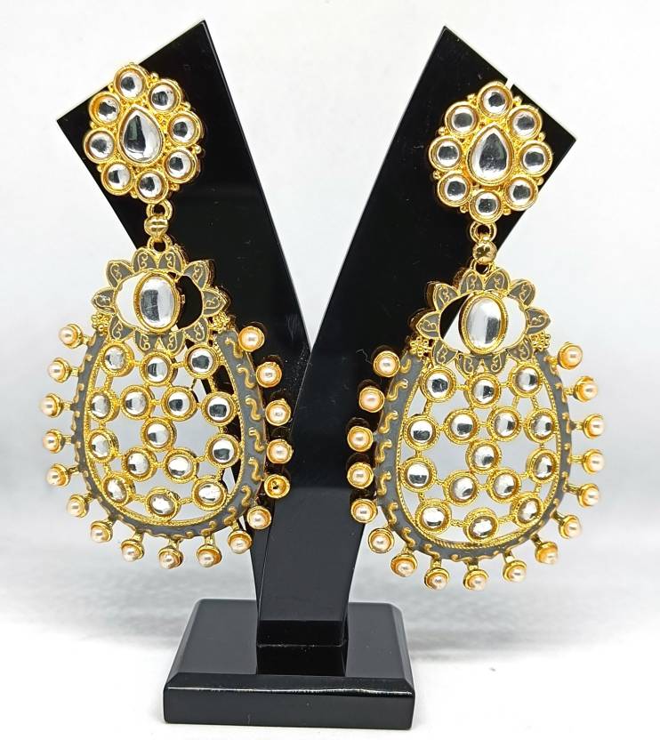 Flipkart.com - Buy Rajasthani Juwelen Traditional New Design Meenakari Antique For Girls or Women Pearl Brass Drops & Danglers Online at Best Prices in India