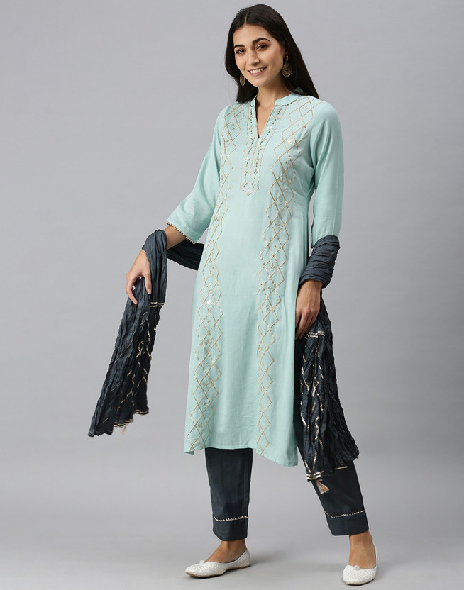 Showoff Women Kurta and Trousers Set - Buy Showoff Women Kurta and Trousers  Set Online at Best Prices in India | Flipkart.com