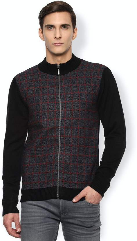 Neck Casual Men Grey Sweater 