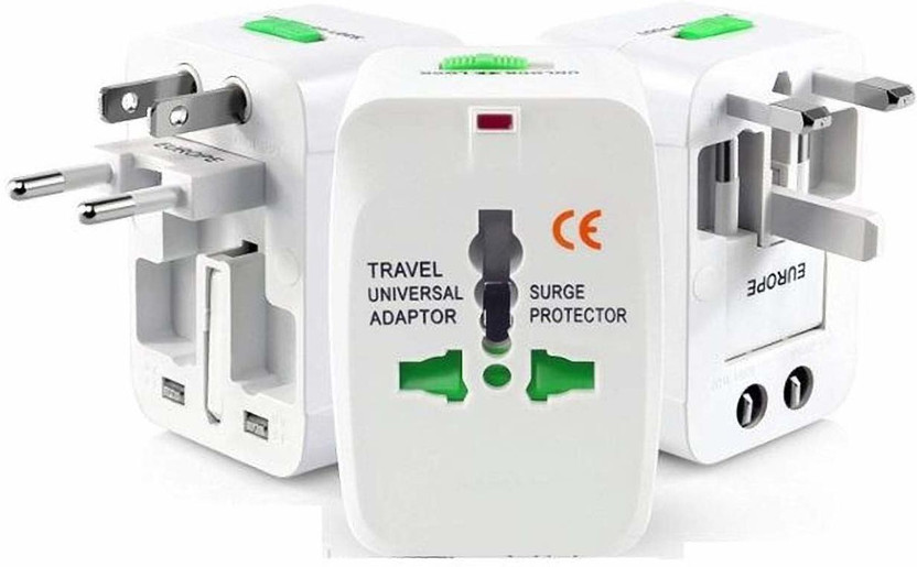 En ligne Universal Travel Adapter, All in one Plug for Phone, Laptop, Camera, Worldwide Adaptor(White)