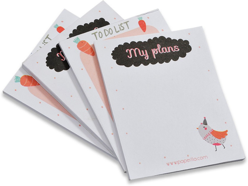 Flipkart SmartBuy Collections to Do List Notepad Notes Tear-Off Pad, Memo Pad for Shopping Lists Pocket-size Note Pad NO 50 Pages(White, Pack of 4)